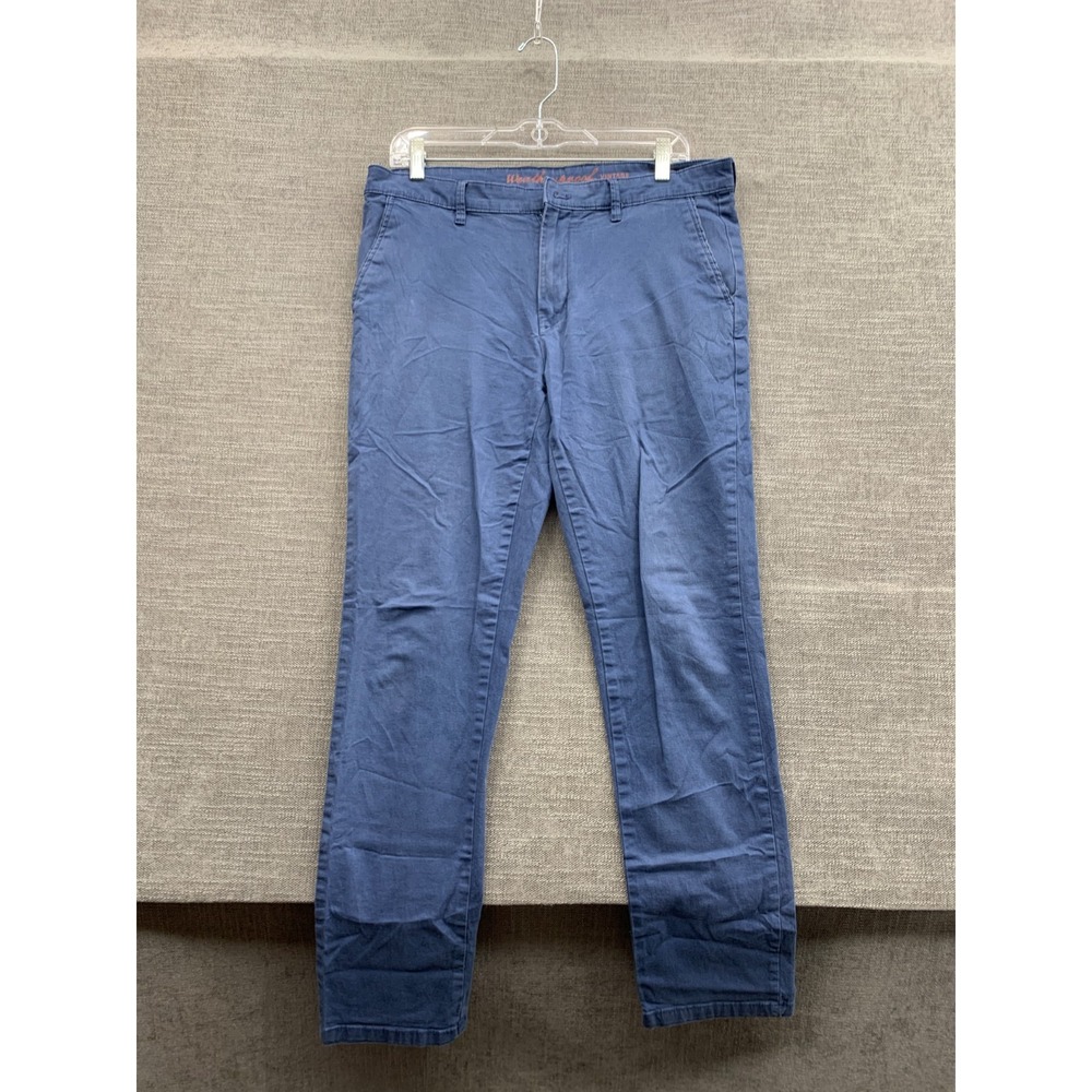 Weatherproof Vintage Chino Pants Mens 32x32 Blue Cotton Stretch Straight Leg
